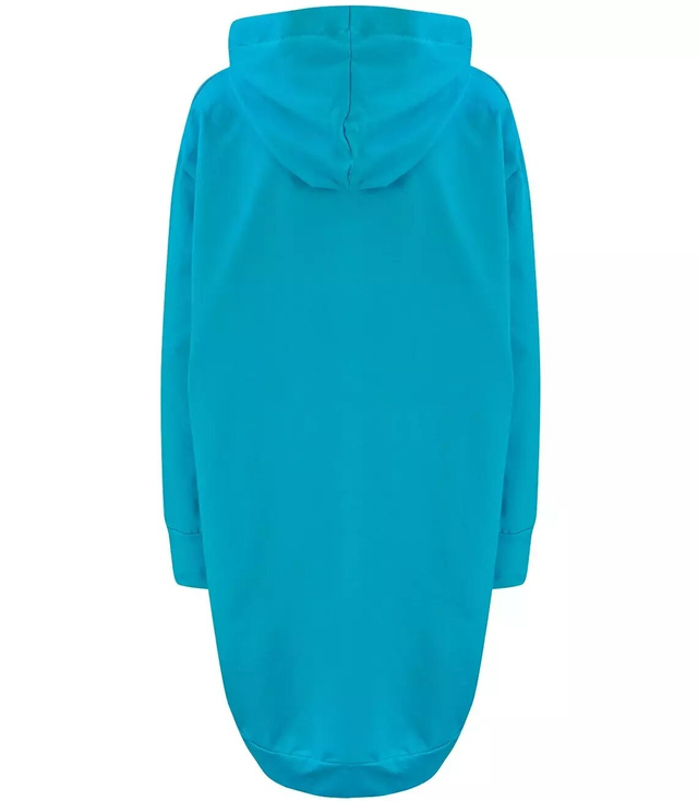 Oversized hladká mikina parka s dlouhými zády