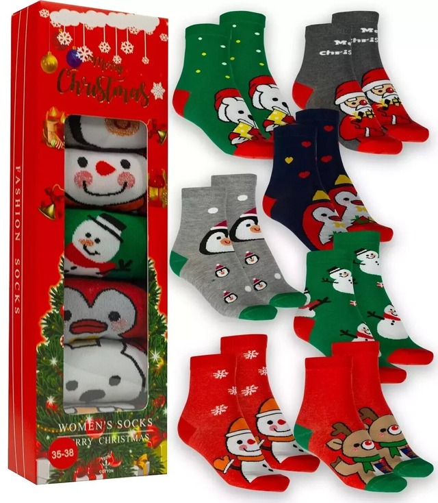 Vánoční ponožky ponožky 7-pack Dámské