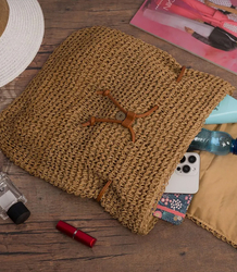 Batoh boho pletené slámy letní stylové pro léto 