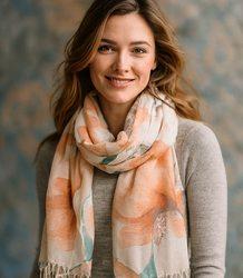 Dámská šála s květinovým vzorem 180x70