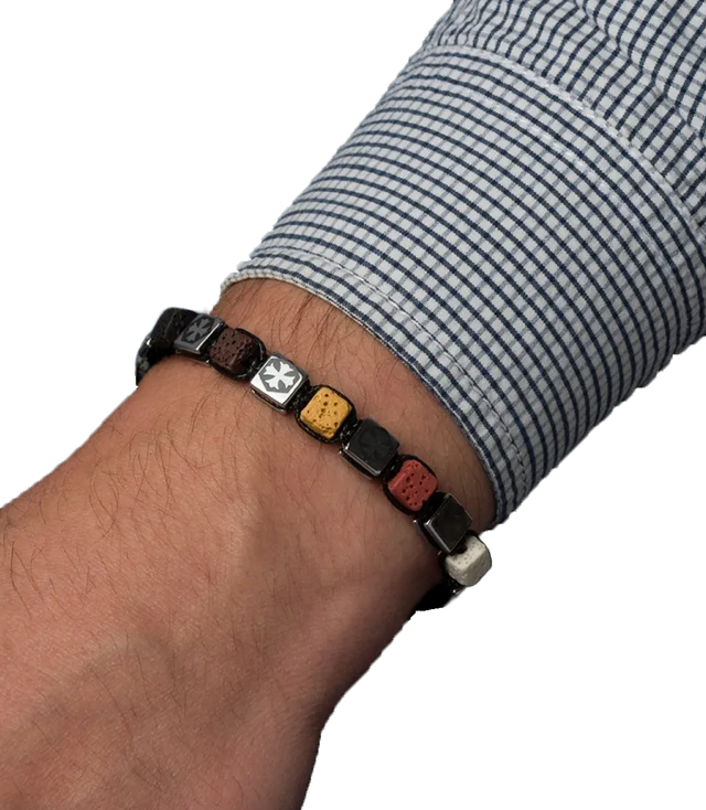 Pánský náramek s přírodními kameny