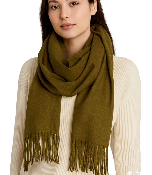 Měkká velká šála s třásněmi klasická