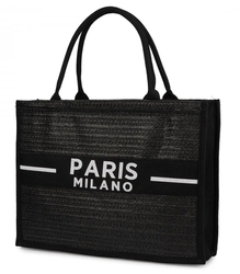 Nákupní taška PARIS MILANO pletená letní plážová taška velká ekologická taška