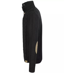 Pánský hrubý vlněný svetr s rolákem kostkovaný