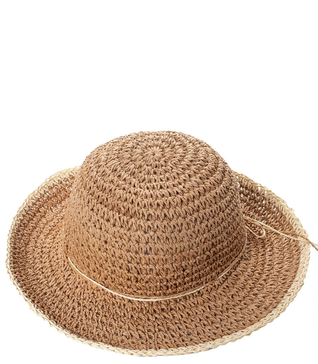 Módní velký pletený vzor dámský obyčejný klobouk s mašlí
