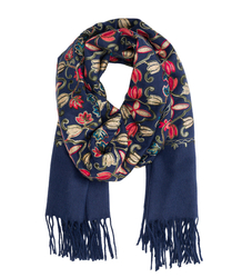 Dámský šátek s vyšívaným vzorem a střapci