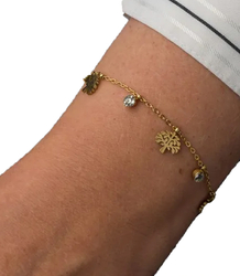 Elegantní zlatý dámský náramek z oceli