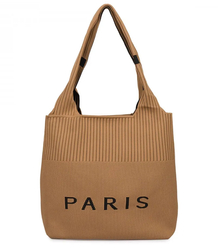 PARIS shopper bag velká látková taška přes rameno se zipem