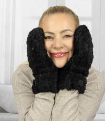 Dámské rukavice s měkkou jehněčí kožešinou