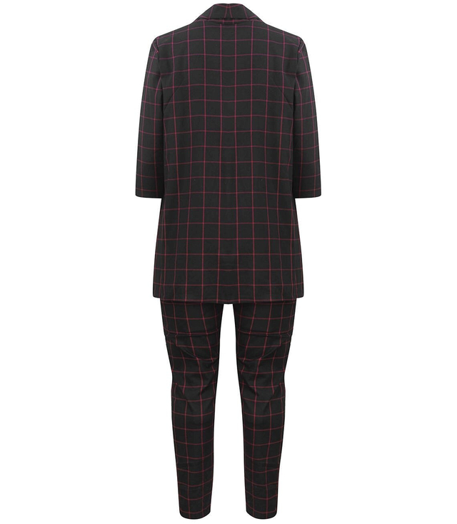 Kostkovaná sada saka a kalhot