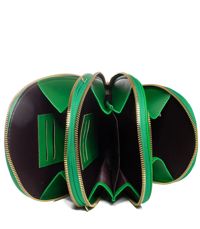 Malá stylová mini zaoblená kabelka 3 přihrádky 2 popruhy