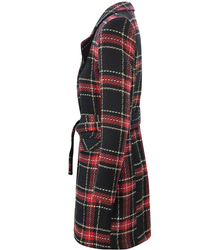 Klasický kostkovaný dvouřadový kabát TWEED