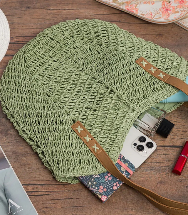 Dámská plážová taška boho openwork pro letní košík shopper