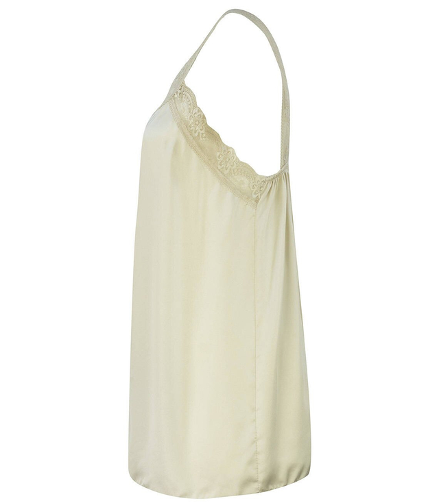 Saténový dlouhý top sexi krajkové pásky