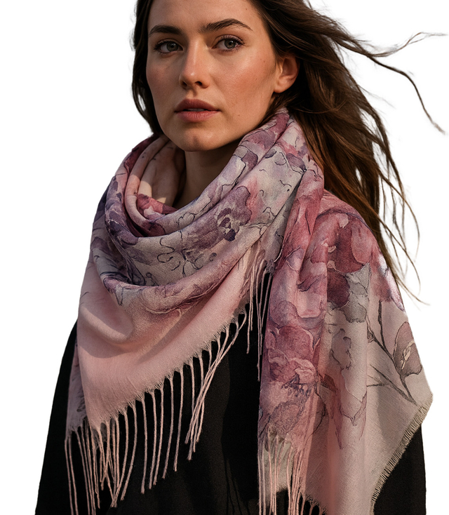 Dámský šátek s květinovým vzorem 100x100