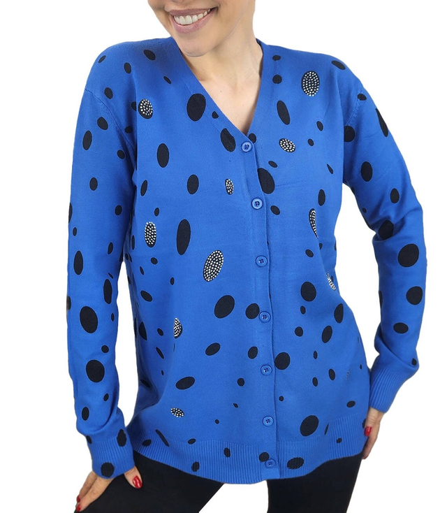 Krátký svetr s puntíky a zirkony LIZA