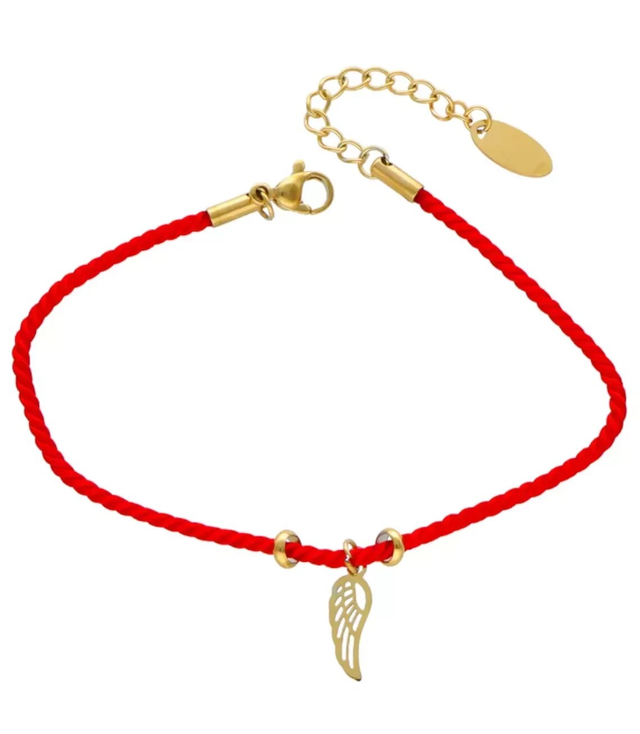 Zlatý nastavitelný náramek s křídly shamballa