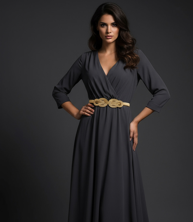 Dámský pásek se zlatým lvem a zirkony, nastavitelný a elastický