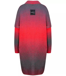 Kardigan dlouhý hrubý svetr ombre barevný