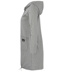 Tenká dlouhá mikina s diagonálním zipem a kapucí LILIANA