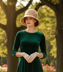 Dámský klobouk cloche patch flower