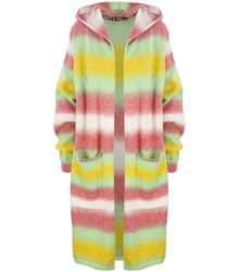 Dlouhý tlustý svetr CARDIGAN bufetový rukáv