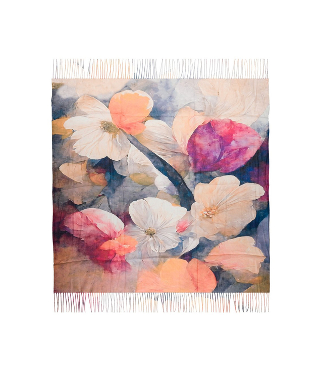 Dámský šátek s květinovým vzorem 100x100