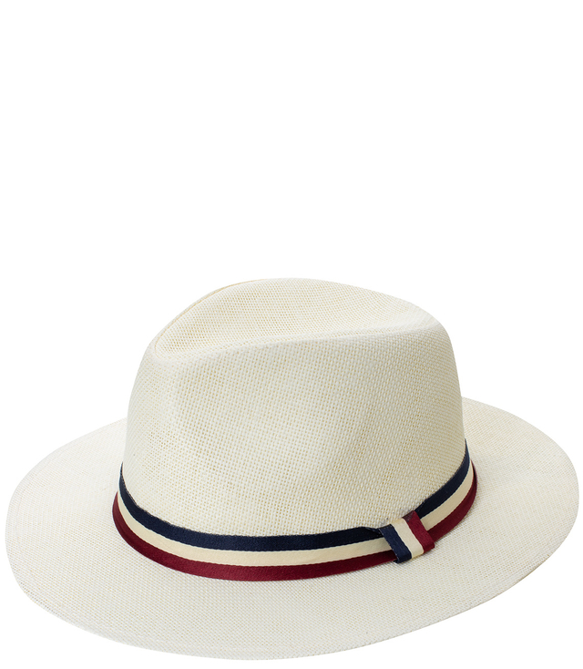 Pánský panamský klobouk s tříbarevným pruhem