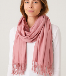 Měkká velká šála s třásněmi klasická