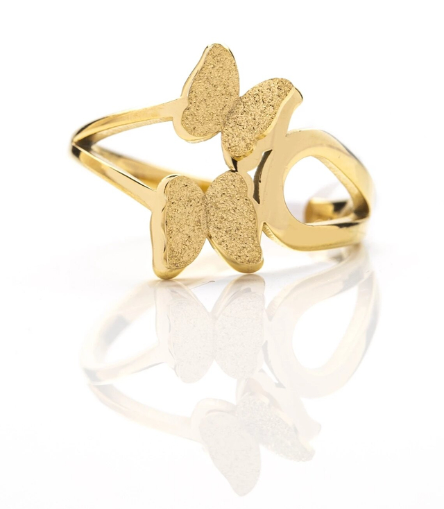Prsten se dvěma dvojitými motýly zlatý