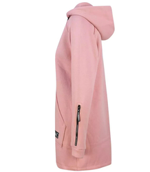 Dlouhé mikinové šaty na zip s kapucí