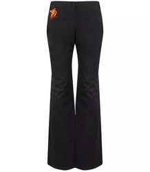 Dámské džíny s nízkým náběhem a výšivkou z džínoviny