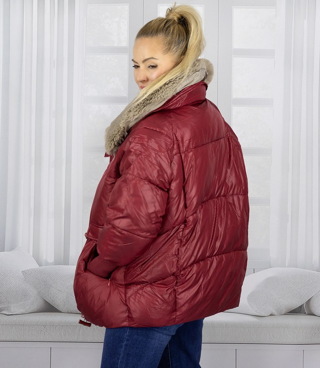 Zimní bunda s ozdobnou kožešinou na límci FIBI