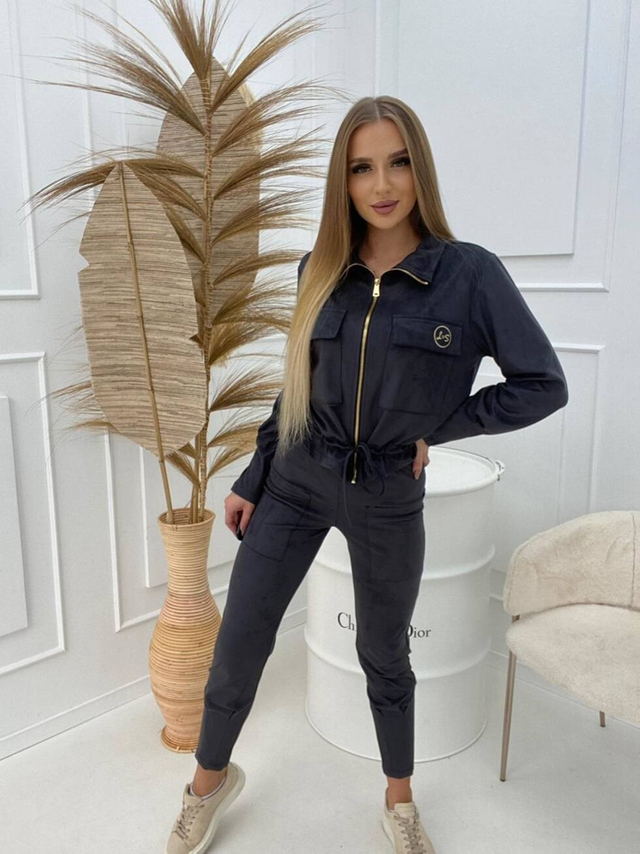 Tepláková souprava se semišovou bundou a kalhotami