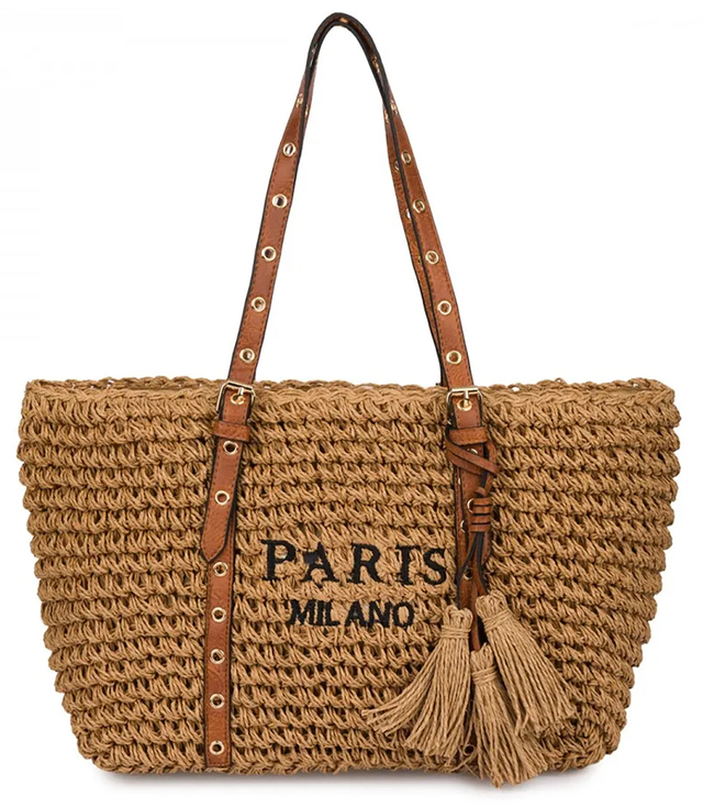 Stylová boho kabelka s ozdobnými cvočky a střapci