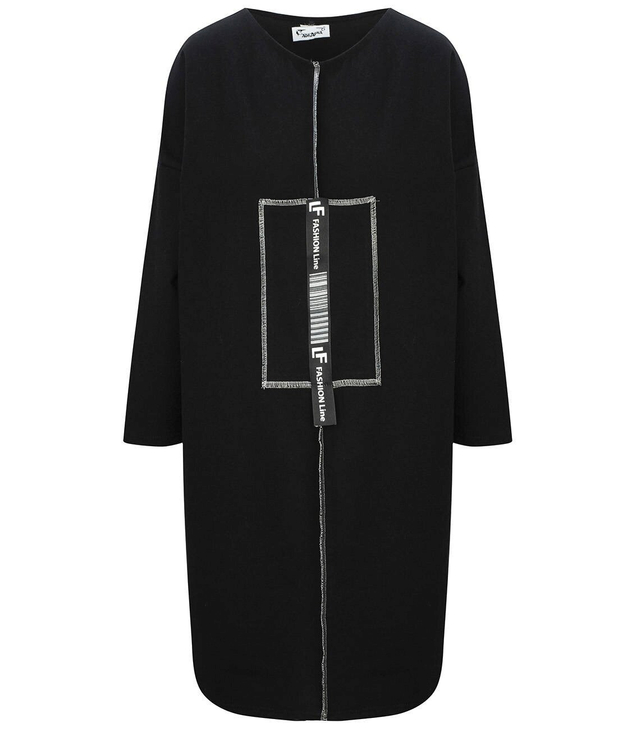 Rovné mikinové šaty s páskou