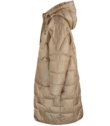 Dámská dlouhá teplá bunda s prošíváním a kapucí ANABEL