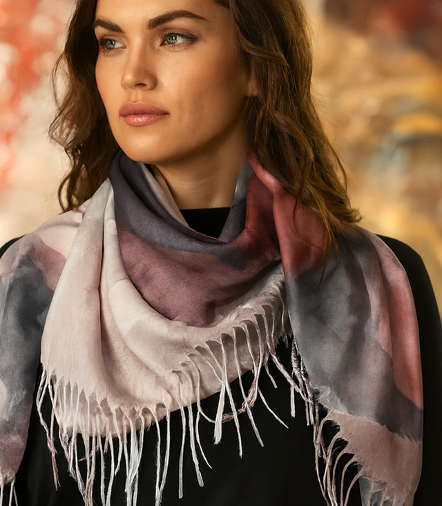 Dámský šátek s květinovým vzorem 100x100