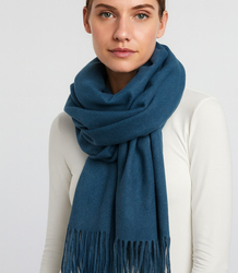 Šála Silná šála se střapci jednobarevná teplá měkká 200x70 cm