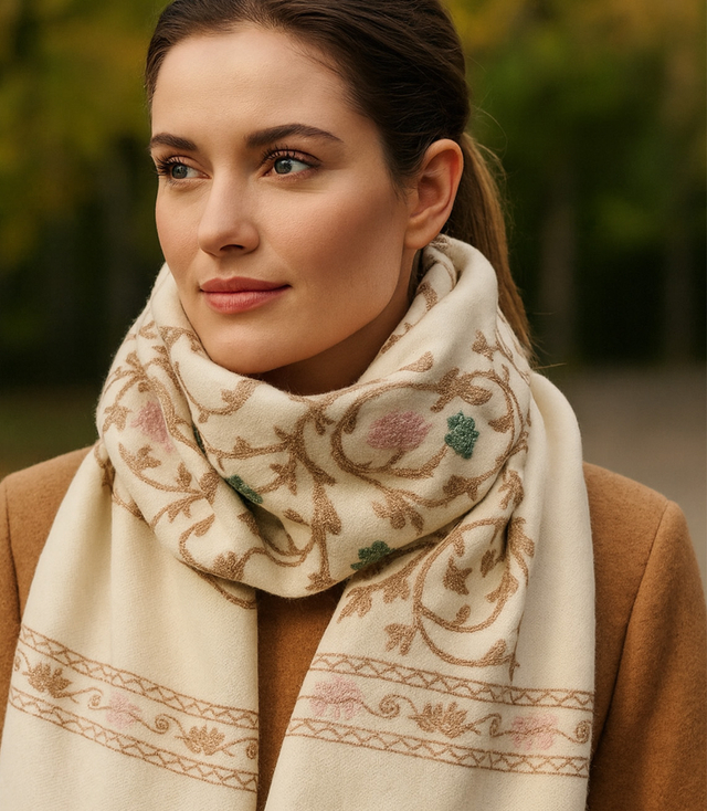 Dámská vzorovaná šála s třásněmi 