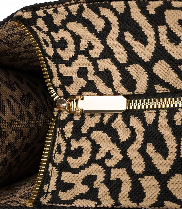 Stylová nákupní taška s leopardím potiskem a nápisem PARIS