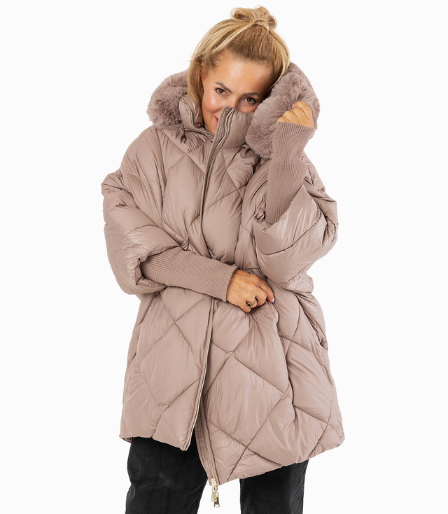 Zimní oversize bunda s kapucí a kožešinou NORDIC PUFF