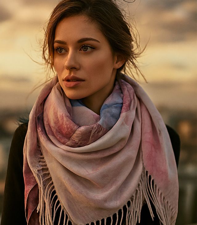 Dámský šátek s květinovým vzorem 100x100