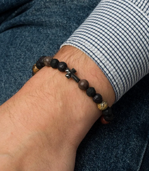 Pánský náramek s přírodními kameny