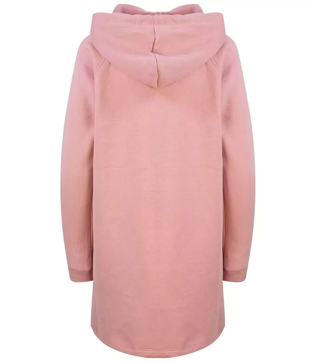 Dlouhé mikinové šaty na zip s kapucí