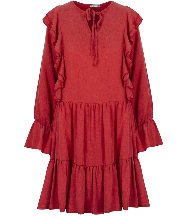 WINDOW Dámské šaty MINI BOHO s volánky