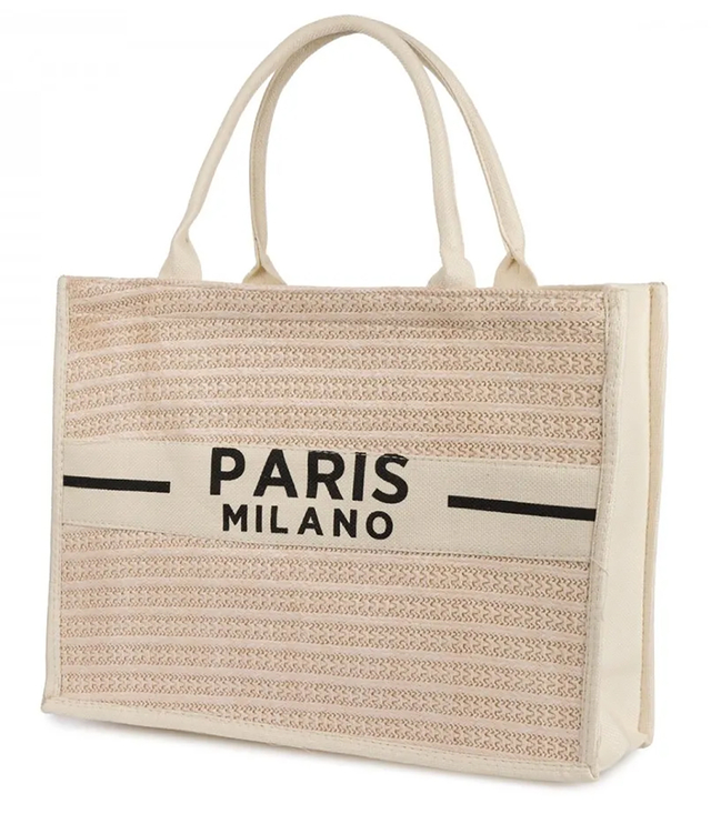 Nákupní taška PARIS MILANO pletená letní plážová taška velká ekologická taška