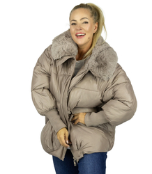 Zimní bunda s ozdobnou kožešinou na límci FIBI