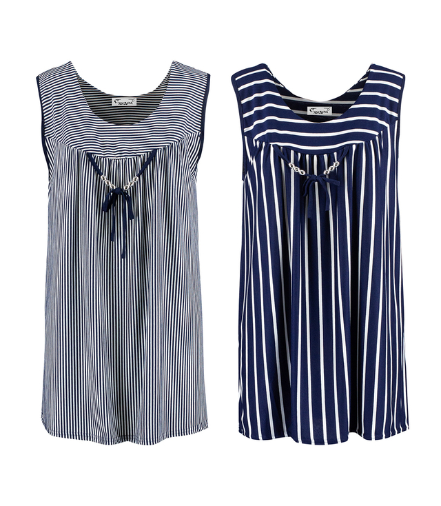 Minišaty SAMANTHA s námořními pruhy a ozdobnými korálky