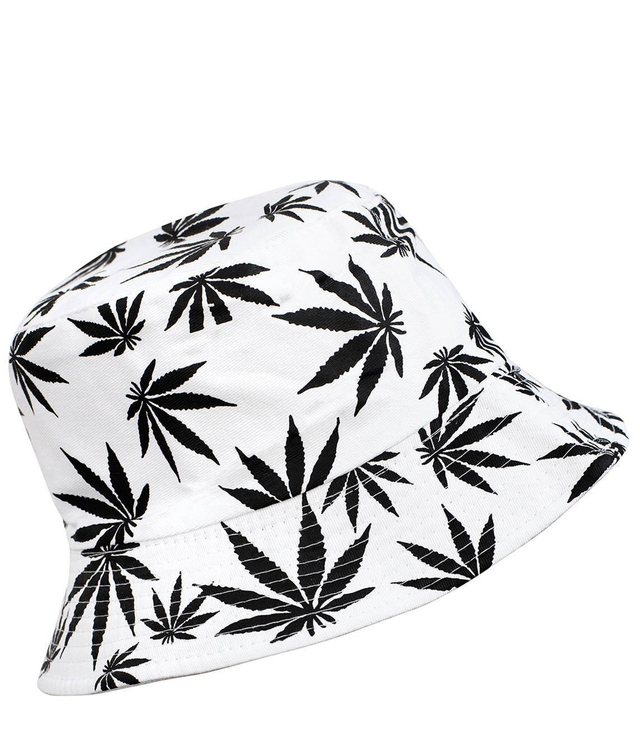 Oboustranná čepice BUCKET HAT potisk listů